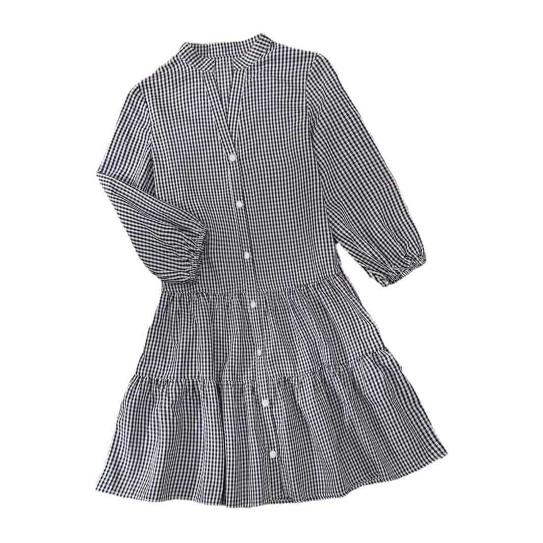 Robe ample simple à carreaux pour femme