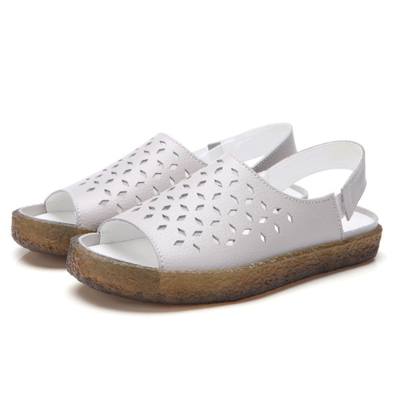 Sandales Évidées Grande Taille pour Femmes Style Coréen Sandales Femmes Enceintes
