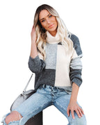 Nouveau Pull Col Montant Assorti Pull Ample Grande Taille pour Femme