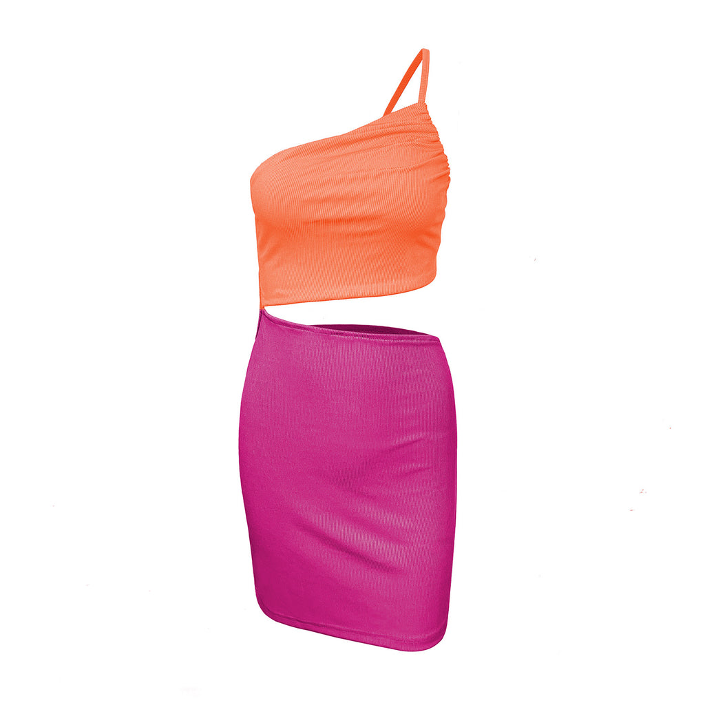 Robe femme avec cordon de serrage, style créateur, coupe ajustée, épaules dénudées
