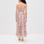 Robe de vacances imprimée à bretelles pour femme