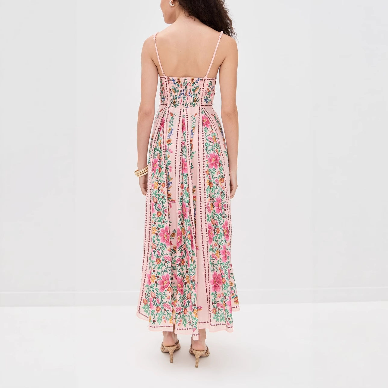 Robe de vacances imprimée à bretelles pour femme