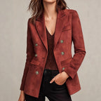 Blazer femme croisé élégant style français vintage