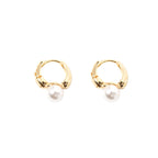 Boucles d'oreilles clous simples en forme de C pour femmes, bijoux exquis en perles et cristaux ronds