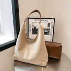 Sac cabas polyvalent en suédine mate de style rétro pour femme