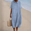 Robe Blouse Grande Taille Femme avec Poches et Manches Courtes