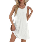 Robe sans manches à poches pour femme