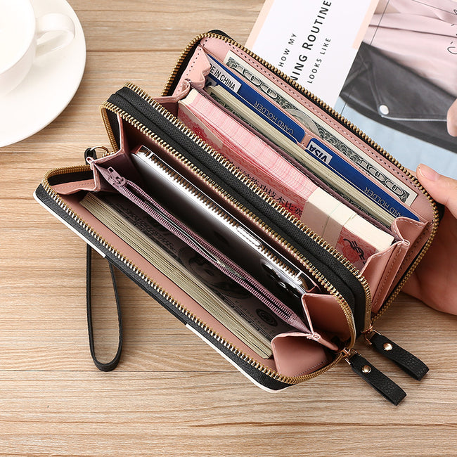Longue pochette de téléphone portable, porte-monnaie, portefeuille zippé Main Image