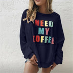 Nouveau pull décontracté à manches longues imprimé lettres pour femme