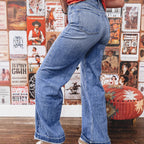 Jean large en denim rétro pour femme