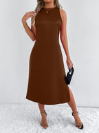 Robe en Satin Couleur Pure pour Femme