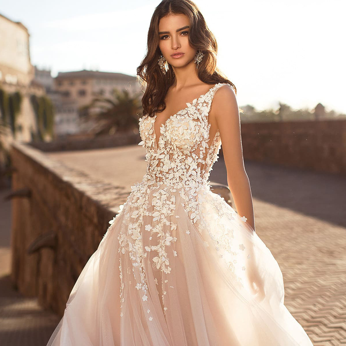 Robe de mariée en dentelle pour femmes européennes et américaines