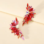 Boucles d'oreilles clous de luxe en cristal en forme d'ailes, strass scintillants, bijoux élégants pour femmes, soirée, mariage, bal de promo