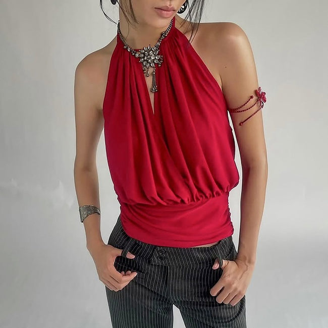 Camisole Femme Sexy Décolleté Plongeant Bustier Lacé Ajustable à la Taille Hover Image