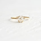 Bague ronde en argent sterling 925 avec zircons et cristaux pour femme