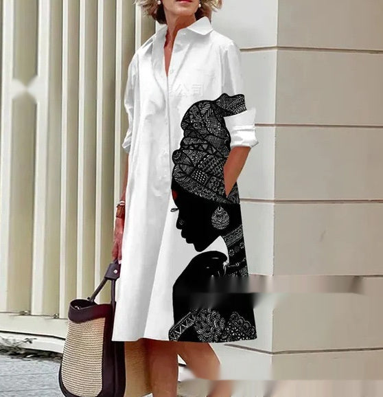 Robe Chemise Confortable Fleurie d'Été Colorée