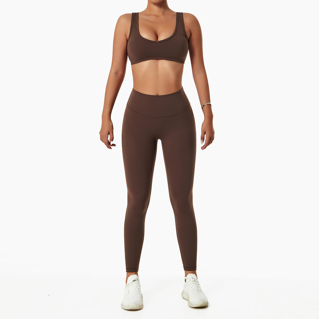 Ensemble de fitness respirant pour la course à pied – Ensemble de yoga effet seconde peau