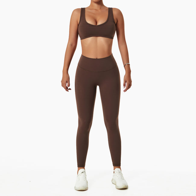 Ensemble de fitness respirant pour la course à pied – Ensemble de yoga effet seconde peau Hover Image
