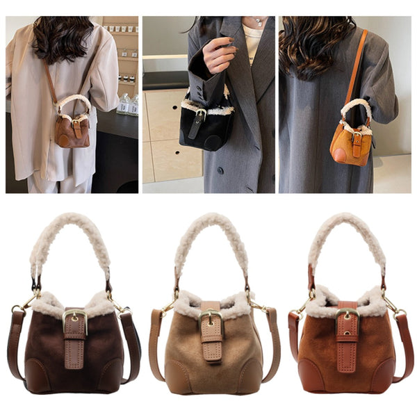 Sacs Bandoulière Femme Sac à Main Épaule Décontracté Rétro Sac en Peluche Sacs Designer Polyvalents Sac à Main et Sacs à Main Femme