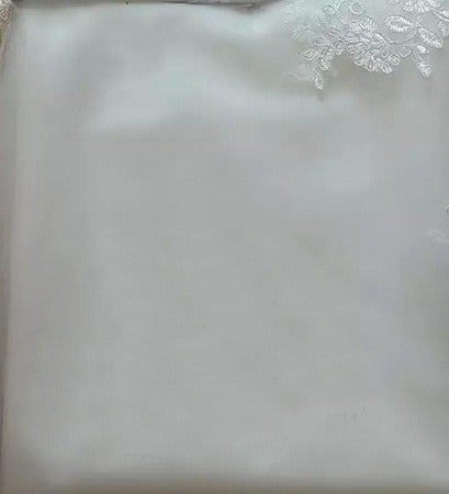 Robe de mariée sirène de princesse, blanche, traînante, transparente, dos nu, en dentelle