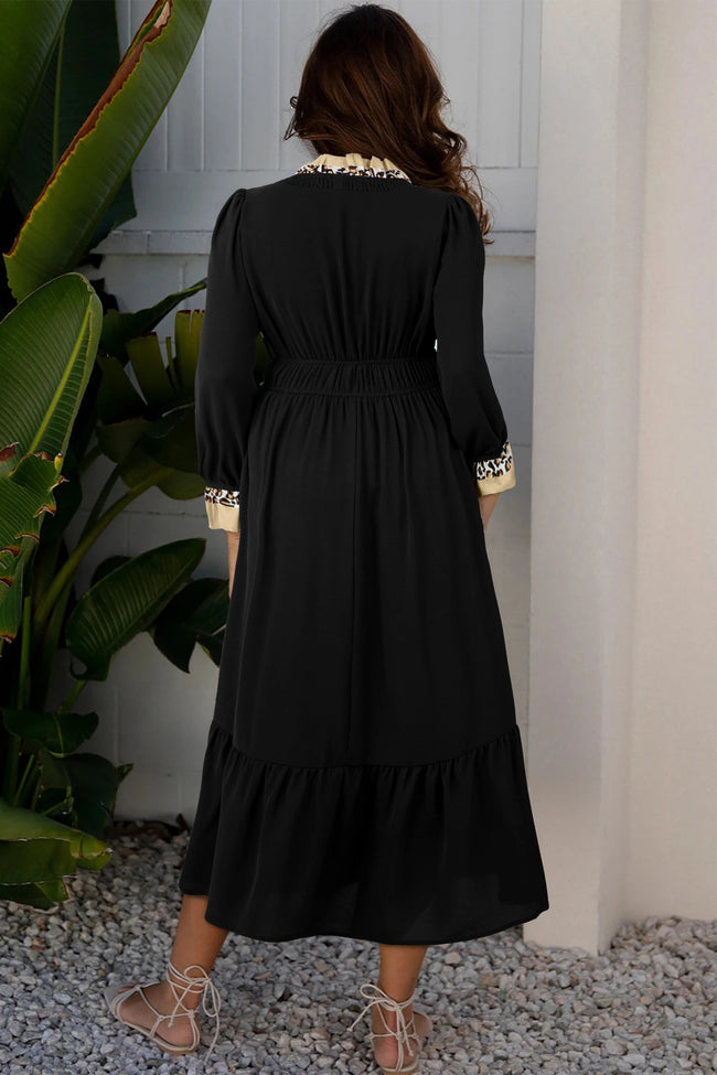 Robe rétro polyvalente décontractée color block pour femme Main Image