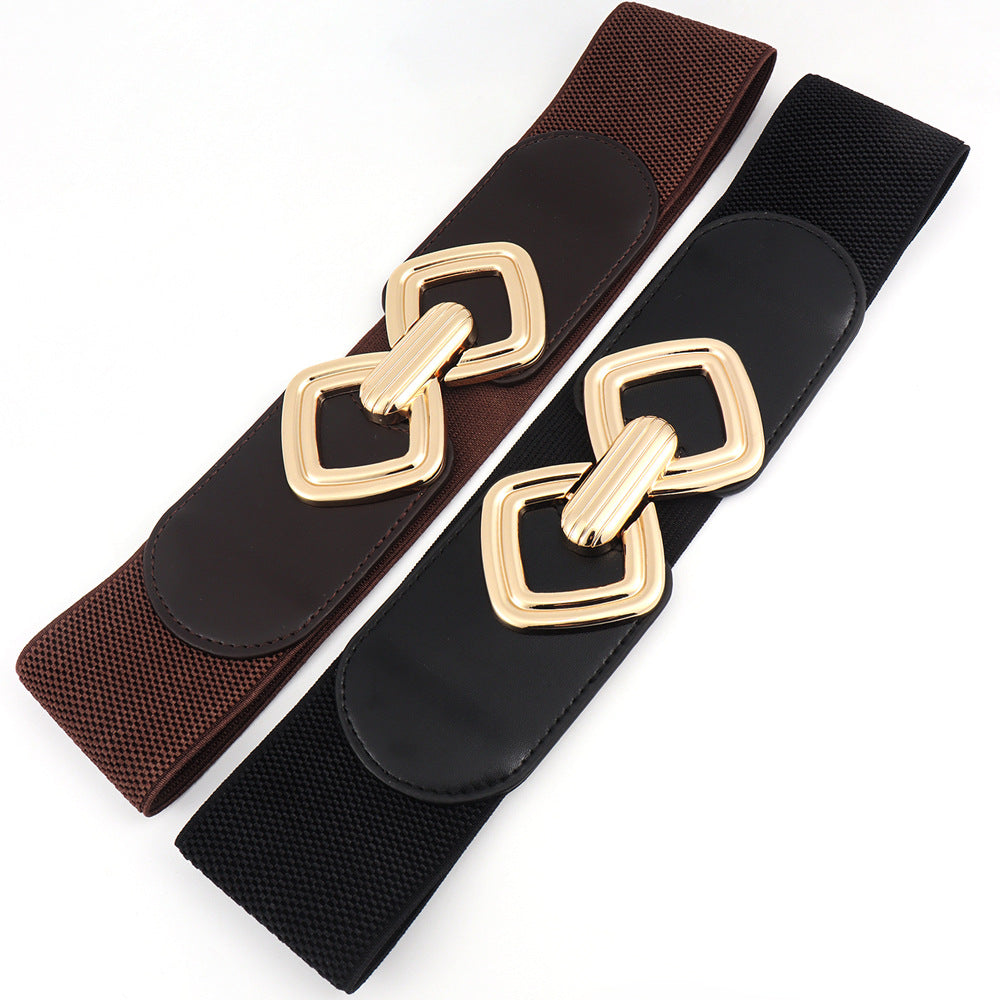 Décoration de joint de taille large pour femme avec ceinture élastique