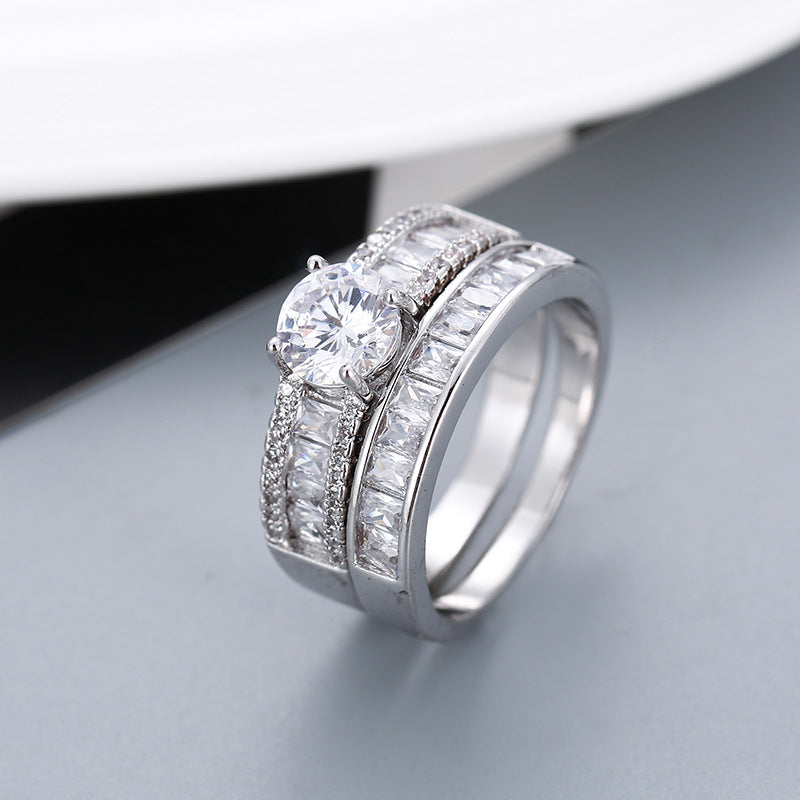 Bagues de fiançailles fantaisie en diamants simulés, très vendues