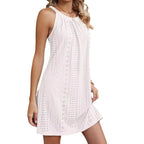Gilet Robe Sans Manches Femme Creux au Crochet