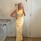 Robe plissée dos nu nouvelle mode femme