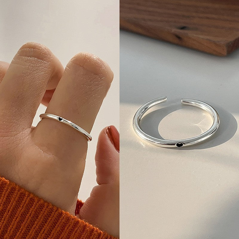 Bagues empilables en argent sterling 925 irrégulières de style INS pour femmes, simples, inaltérables et polyvalentes