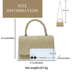 Sac à main Festival Gold Crinkle – Pochette chic indispensable pour les fêtes, Sac bandoulière élégant pour banquets et soirées