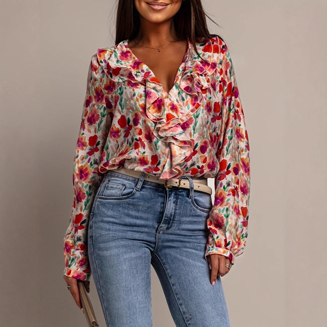 Chemisier imprimé tendance de style occidental printemps-été pour femmes Hover Image