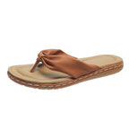 Claquettes Tongs Sandales D'Été Plates De Plage Pour Femmes À Bout Ouvert Et Nœud