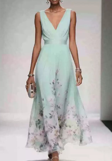 Robe de Soirée Élégante Col en V Robe Transfrontalière