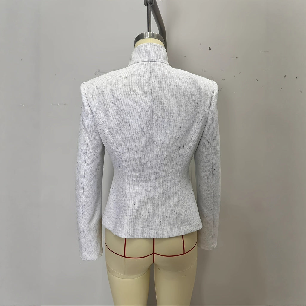 Blazer croisé à col montant et manches longues