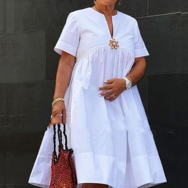 V-neck Simplicity Solid Color Casual Dress Dress Hover Image