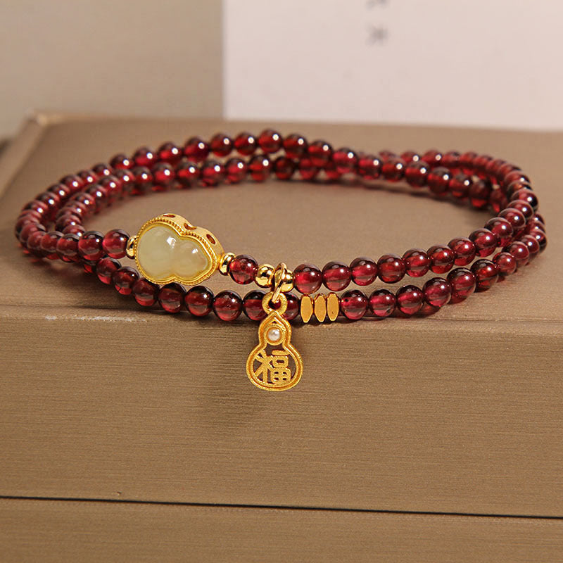 Bracelet gourde simple en grenat pour femmes