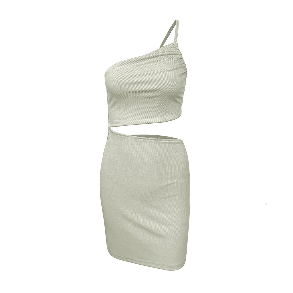 Robe femme avec cordon de serrage, style créateur, coupe ajustée, épaules dénudées
