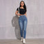 Jean slim taille haute rehausseur de fesses pour femmes