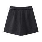 Shorts de costume tendance en laine pour femme