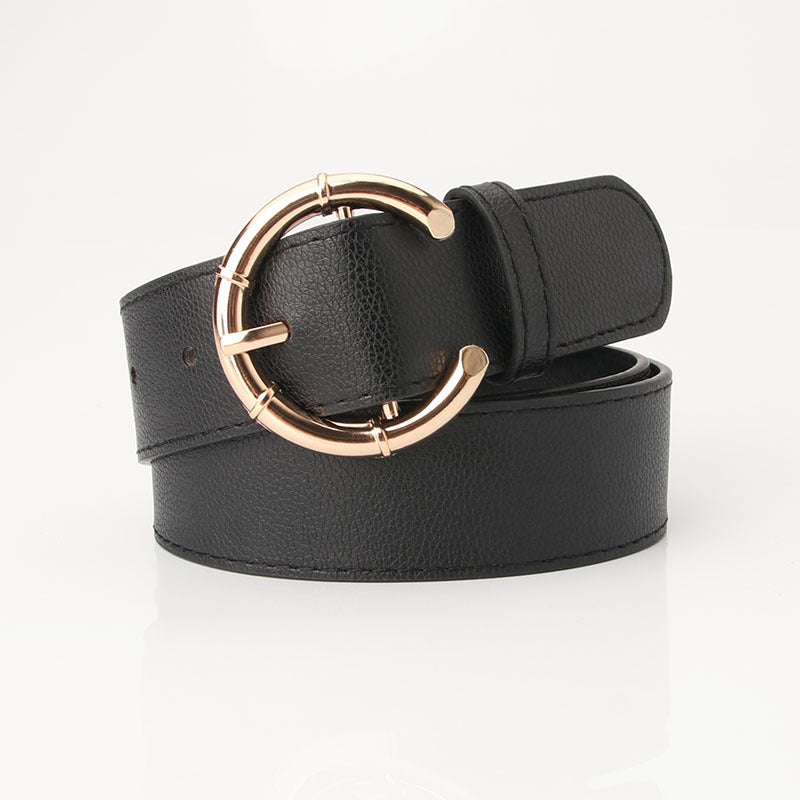 Ceinture pour femmes, boucle ardillon en alliage, boucle en forme de C