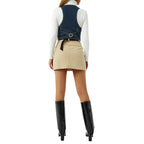 Gilet en jean rétro tendance pour femme