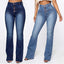 Jean Grande Taille Femme, Jean Denim Taille Haute Lavé avec Poches Plaquées