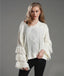 Pull Ample Femme Couleur Unie à Pompom