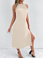 Robe en Satin Couleur Pure pour Femme