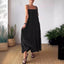 Robe plissée à bretelles et bustier unie décontractée pour femme