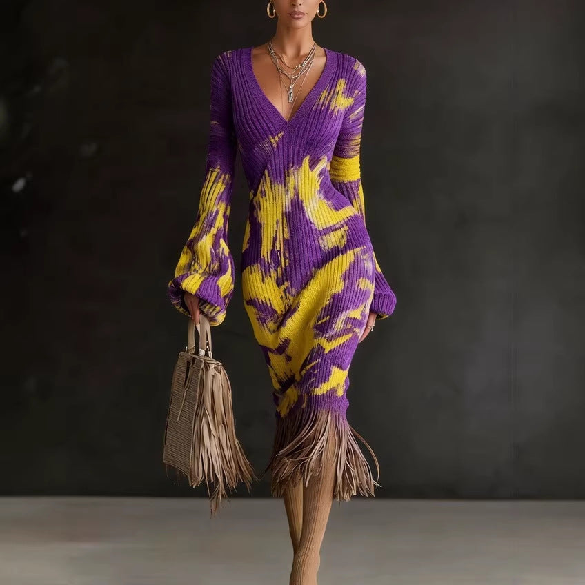 Robes pull tricotées créatives pour femmes
