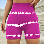 Shorts de yoga taille haute tie-dye pour femmes