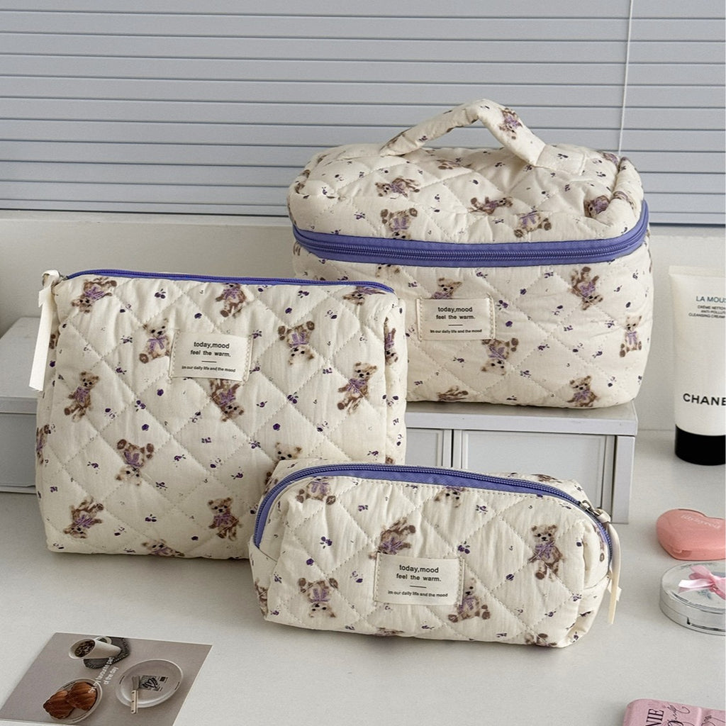 Trousse de maquillage grande capacité à nœud papillon