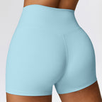 Short de yoga brossé taille haute pour femme